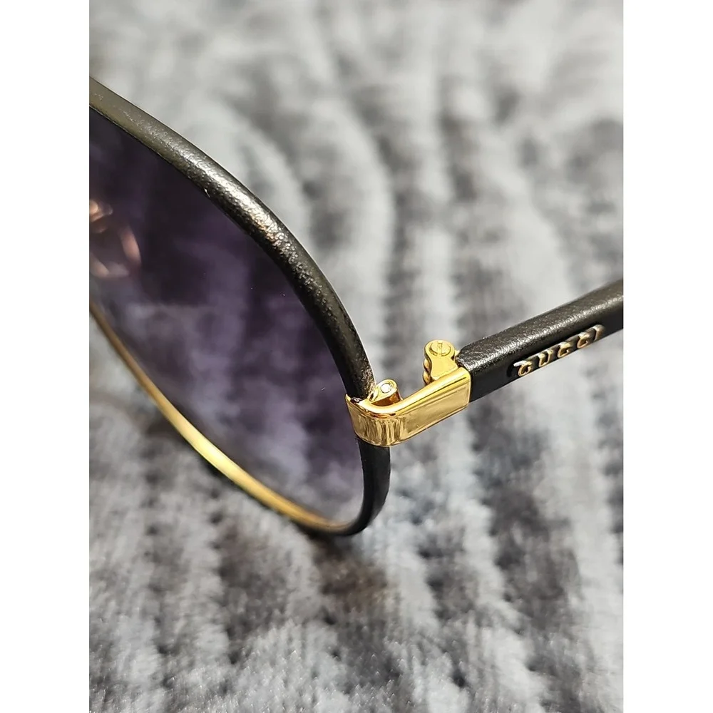 GUCCI Sunglasses Teardrop Black Gold Men's GG2887 S